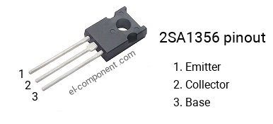 Pinout of the 2SA1356 transistor, marking A1356