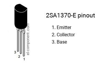 Pinout of the 2SA1370-E transistor, marking A1370-E