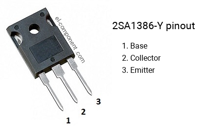 Pinout of the 2SA1386-Y transistor, marking A1386-Y