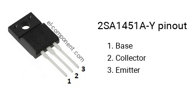 Pinout of the 2SA1451A-Y transistor, marking A1451A-Y