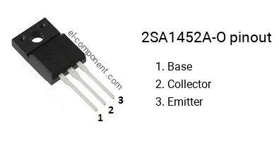 Pinout of the 2SA1452A-O transistor, marking A1452A-O