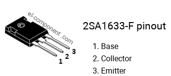 Pinout of the 2SA1633-F transistor, marking A1633-F