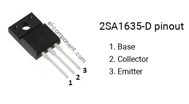 Pinout of the 2SA1635-D transistor, marking A1635-D