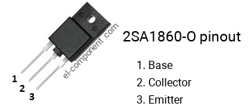 Pinout of the 2SA1860-O transistor, marking A1860-O