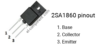 Pinout of the 2SA1860 transistor, marking A1860