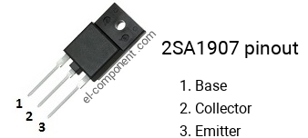 Pinout of the 2SA1907 transistor, marking A1907