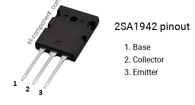 Pinout of the 2SA1942 transistor, marking A1942