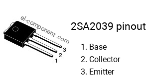 Diagrama de pines del 2SA2039 , marcado A2039