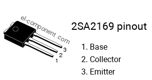 Pinout of the 2SA2169 transistor, marking A2169