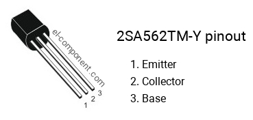 Pinout of the 2SA562TM-Y transistor, marking A562TM-Y