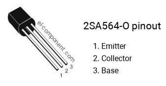 Diagrama de pines del 2SA564-O , marcado A564-O