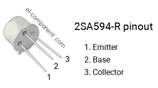 Pinout of the 2SA594-R transistor, marking A594-R