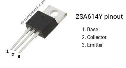 Pinout of the 2SA614Y transistor, marking A614Y