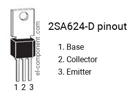 Pinout of the 2SA624-D transistor, marking A624-D