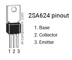 Brochage du 2SA624 , marquage A624