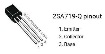 Diagrama de pines del 2SA719-Q , marcado A719-Q