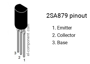 Diagrama de pines del 2SA879 , marcado A879