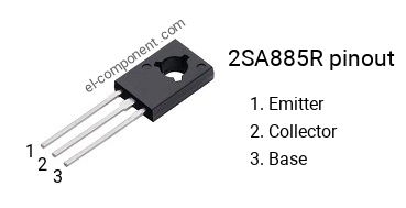 Diagrama de pines del 2SA885R , marcado A885R