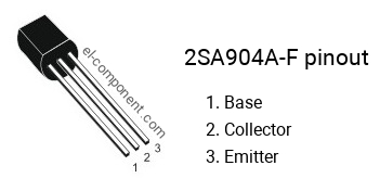 Pinout of the 2SA904A-F transistor, marking A904A-F