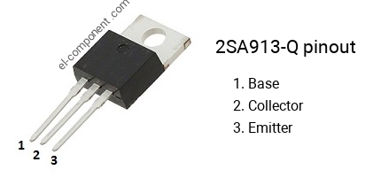 Pinout of the 2SA913-Q transistor, marking A913-Q