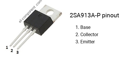 Pinout of the 2SA913A-P transistor, marking A913A-P