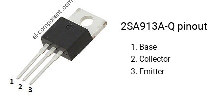 Pinout of the 2SA913A-Q transistor, marking A913A-Q