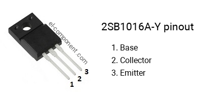 Pinout of the 2SB1016A-Y transistor, marking B1016A-Y
