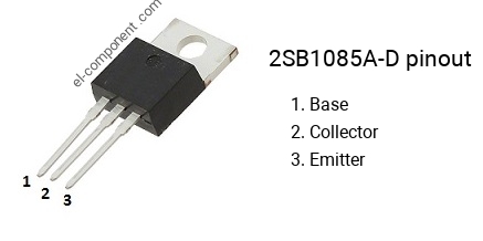 Diagrama de pines del 2SB1085A-D , marcado B1085A-D