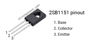 Pinout of the 2SB1151 transistor, marking B1151