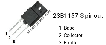 Pinout of the 2SB1157-S transistor, marking B1157-S