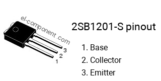 Pinout of the 2SB1201-S transistor, marking B1201-S