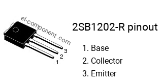 Pinout of the 2SB1202-R transistor, marking B1202-R