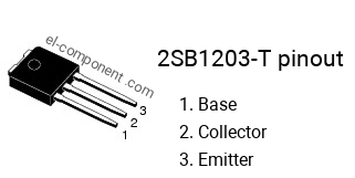 Pinout of the 2SB1203-T transistor, marking B1203-T