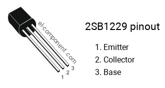 Diagrama de pines del 2SB1229 , marcado B1229