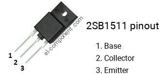 Pinout of the 2SB1511 transistor, marking B1511