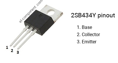 Pinout of the 2SB434Y transistor, marking B434Y