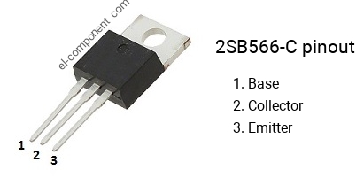 Pinout of the 2SB566-C transistor, marking B566-C