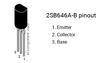 Pinout of the 2SB646A-B transistor, marking B646A-B