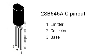 Pinout of the 2SB646A-C transistor, marking B646A-C