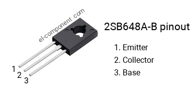 Pinout of the 2SB648A-B transistor, marking B648A-B