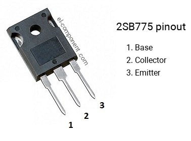 Diagrama de pines del 2SB775 , marcado B775