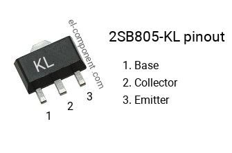 Pinbelegung des 2SB805-KL smd sot-89 , smd marking code KL