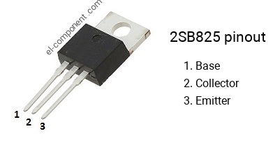 Pinout of the 2SB825 transistor, marking B825