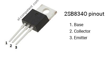 Pinout of the 2SB834O transistor, marking B834O