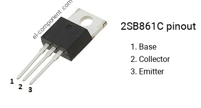 Pinout of the 2SB861C transistor, marking B861C