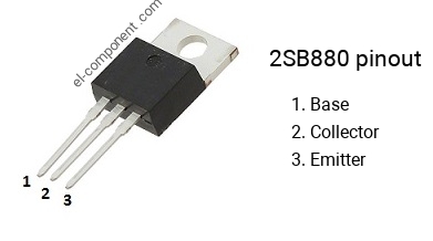 Pinout of the 2SB880 transistor, marking B880