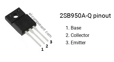 Pinout of the 2SB950A-Q transistor, marking B950A-Q