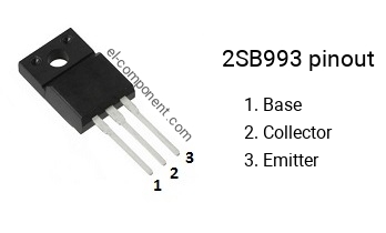 Diagrama de pines del 2SB993 , marcado B993