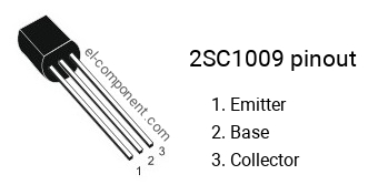 Diagrama de pines del 2SC1009 , marcado C1009