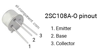 Pinout of the 2SC108A-O transistor, marking C108A-O